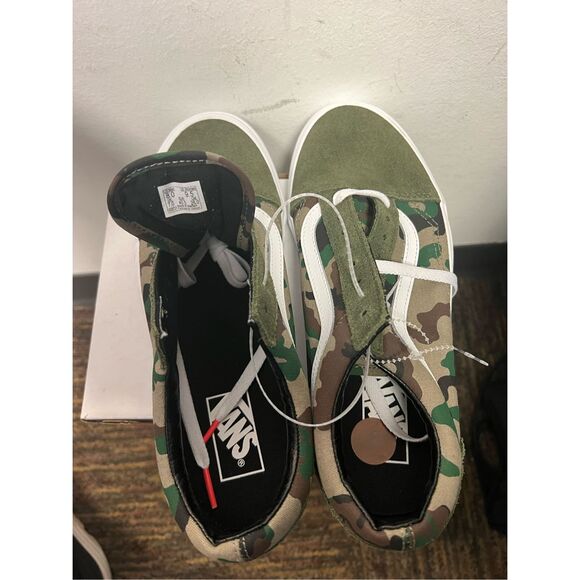 Vans Old Skool Men’s 8 Women’s 9.5 Sneakers Camo Green Suede Canvas Shoes NEW main image 8